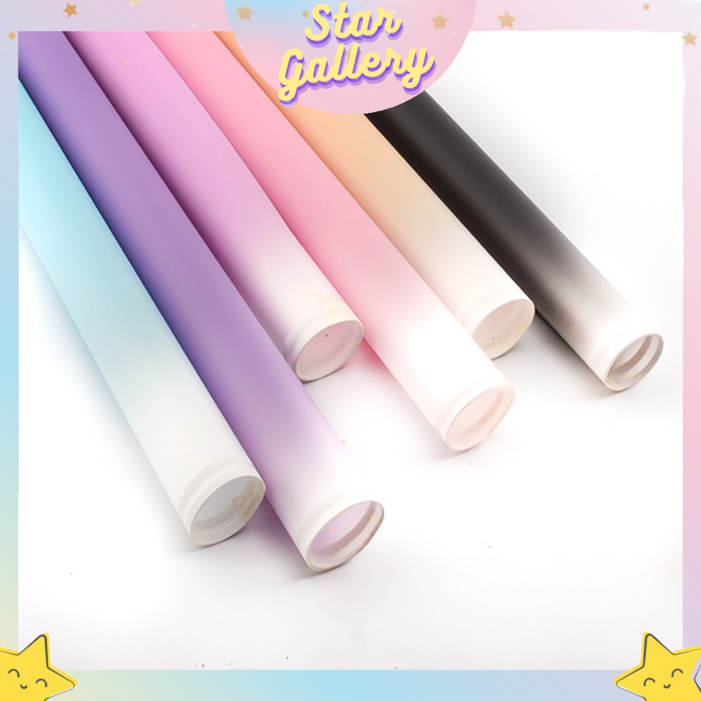 

(1 PACK ISI 20 LEMBAR) Kertas Bunga Buket Transparan Garis Gradient Flower Wrapping Kertas Cellophane KB6294