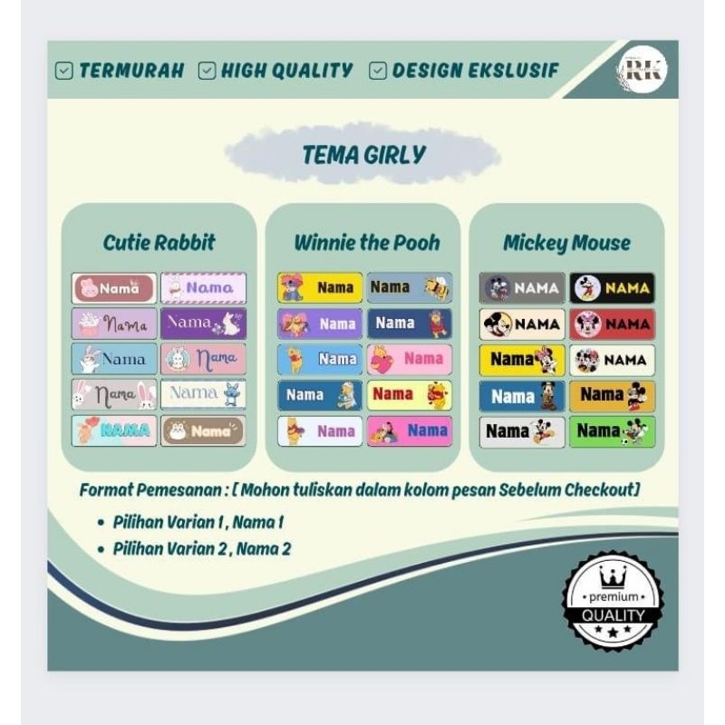 

CUSTOM STIKER NAMA I VINYL GLOSSY I UKURAN 4 x 1,8 cm l HIGH QUALITY