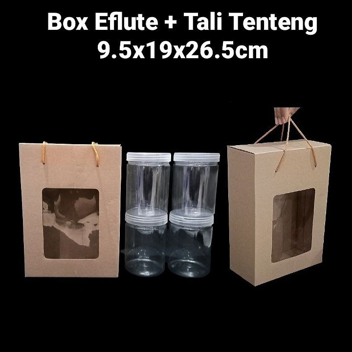 

(10 pcs) kardus tenteng toples tabung 800 ml dus eflute + tali tenteng box jinjing 2 toples 1500 ml 9,5x19x26,5 cm
