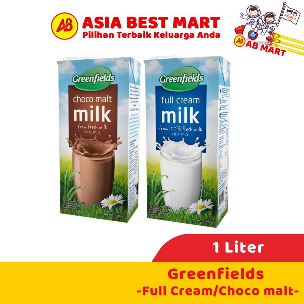 

Greenfields 1L 1000 ml Susu Uht Full Cream Chocolate Malt Susu Cair Fresh Milk (Gosend/Grab)