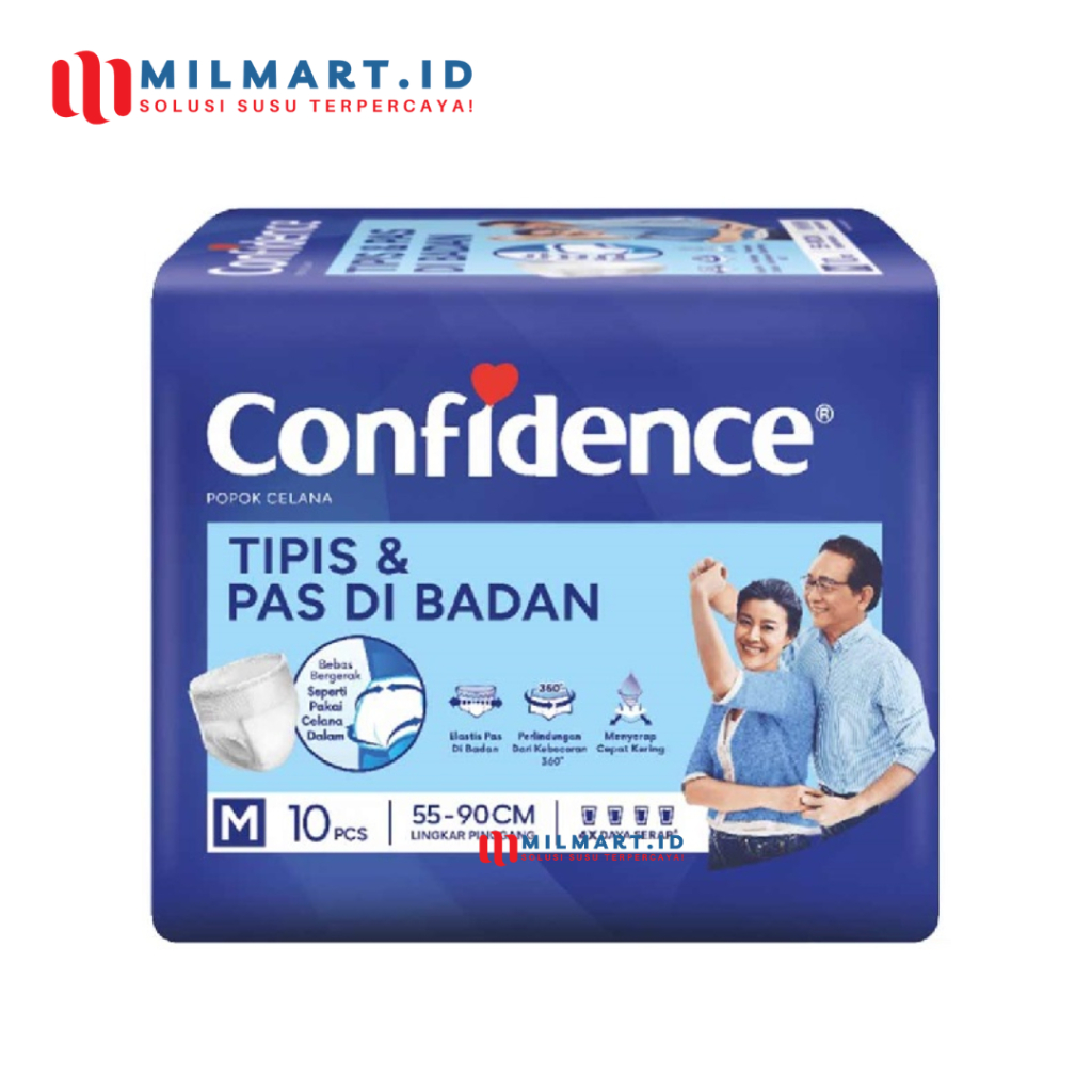 CONFIDENCE PANTS TIPIS & PAS DI BADAN M 10 POPOK CELANA DEWASA PREMIUM PAMPERS DEWASA