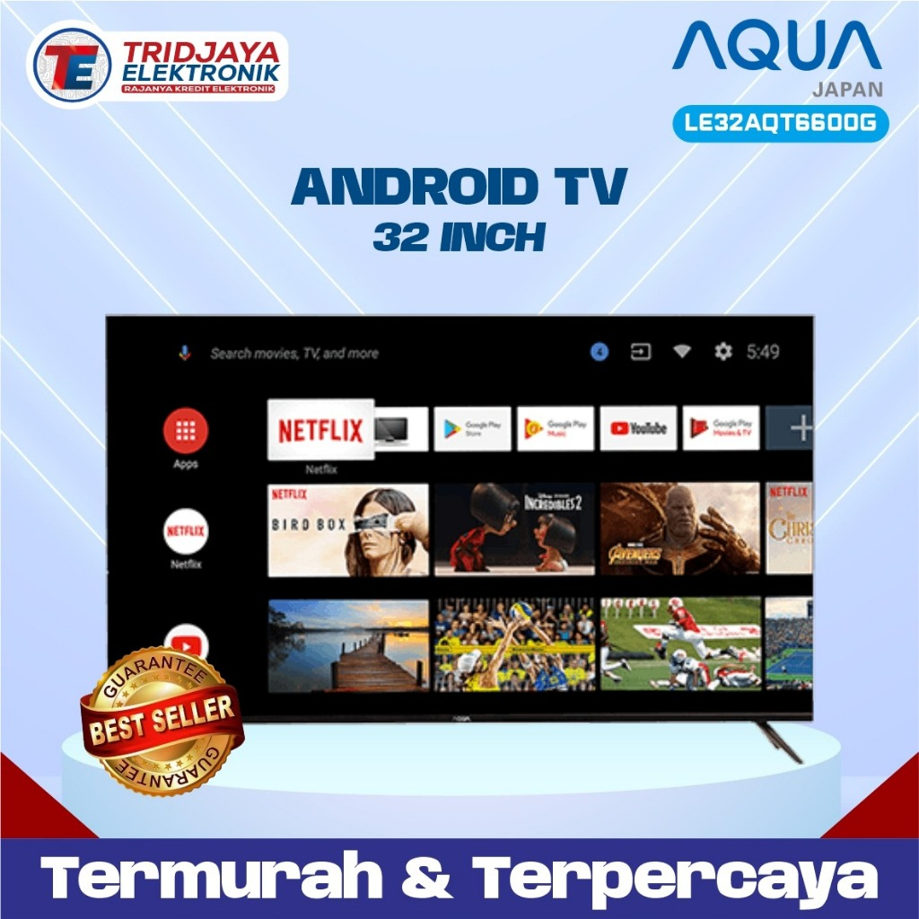 TV 32 Inch AQUA Android Smart TV LE32AQT6600G FHD