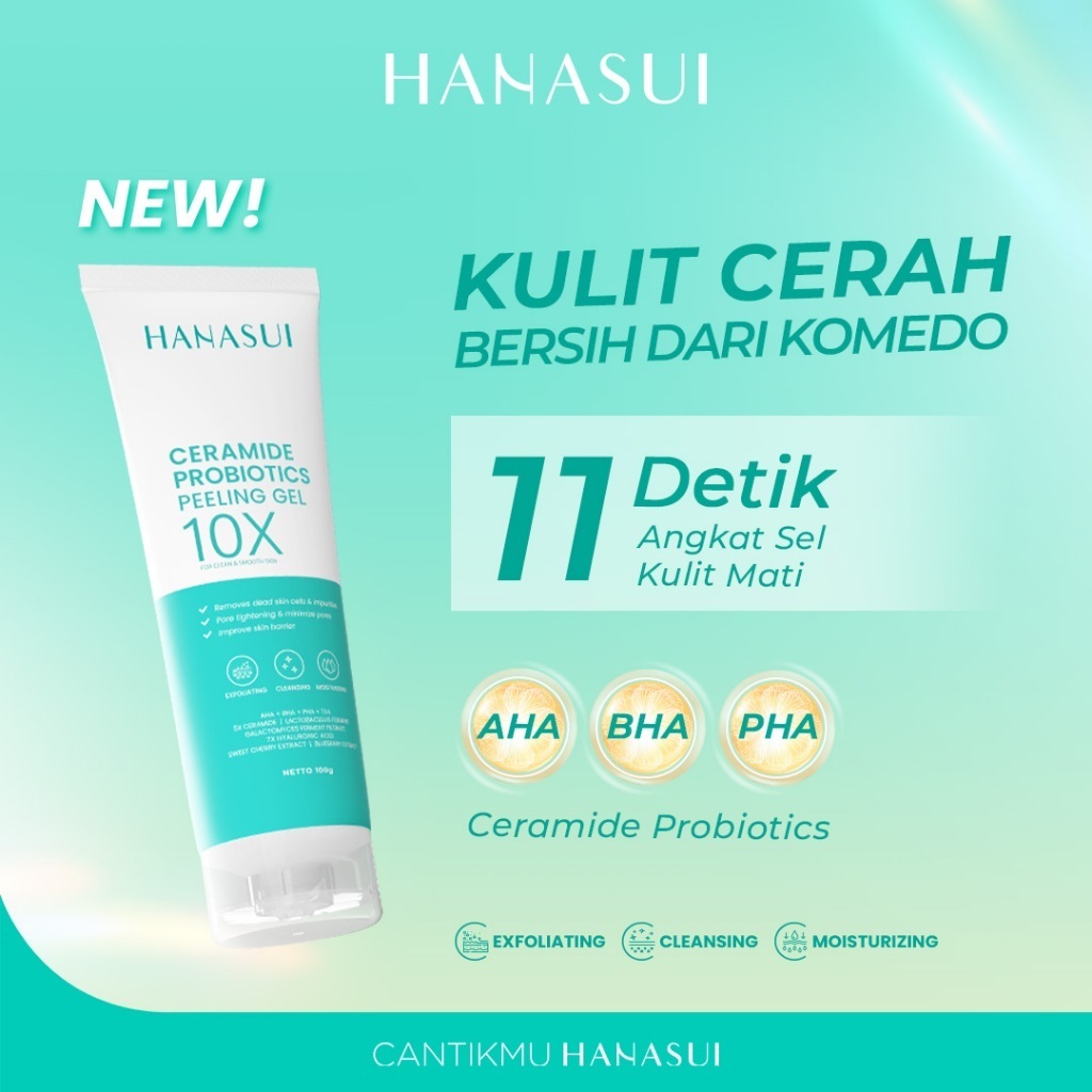 •JEJU• HANASUI 10X Ceramide Probiotics Peeling Gel Peeling Scrub Exfoliating Gel Wajah - 100gr