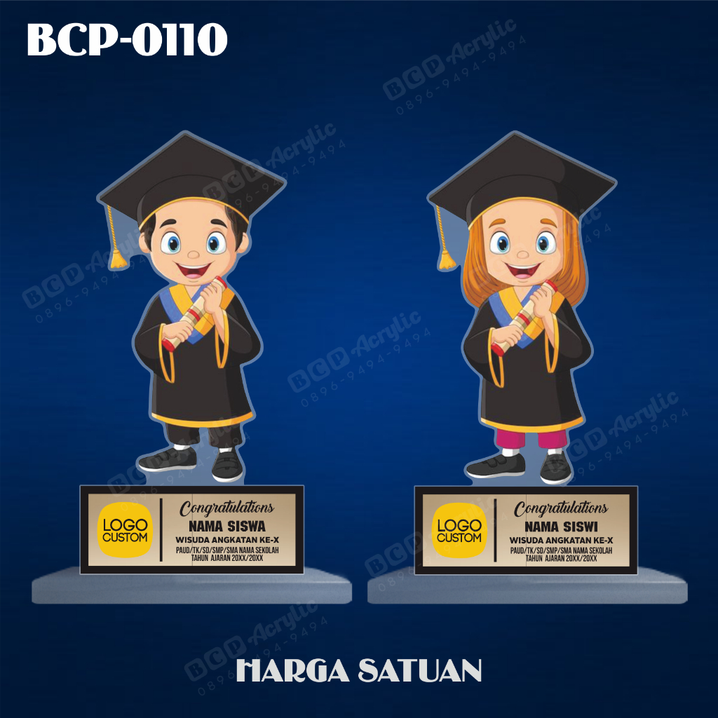 PLAKAT WISUDA, PIALA WISUDA, PIAGAM WISUDA, MEDALI WISUDA, PLAKAT WISUDA AKRILIK, PIAGAM WISUDA AKRI