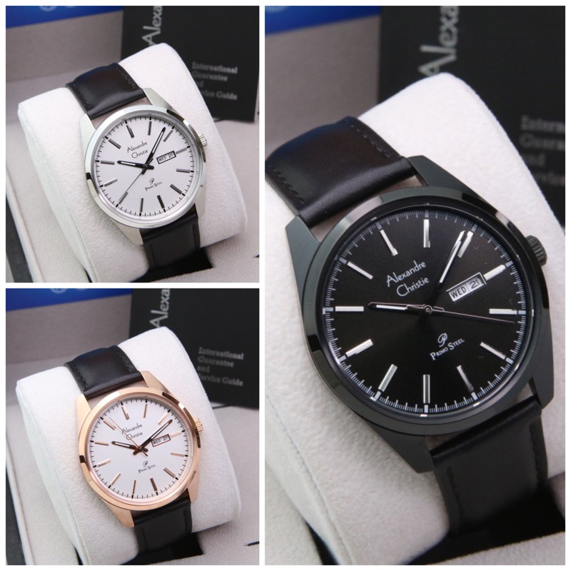 Jam TanganALEXANDRE CHRISTIE 1025 LD KULIT WANITA / Pria  ORIGINAL GARANSI 1TAHUN