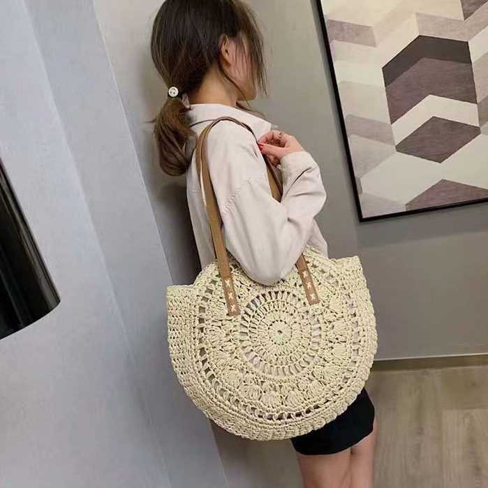 HOT PRODUCT CODINS STYLE HOLIDAY BAG NEW KOREAN STYLE 2024 BEACH WICKER BAG ROUND BAG HOLLOW BAG