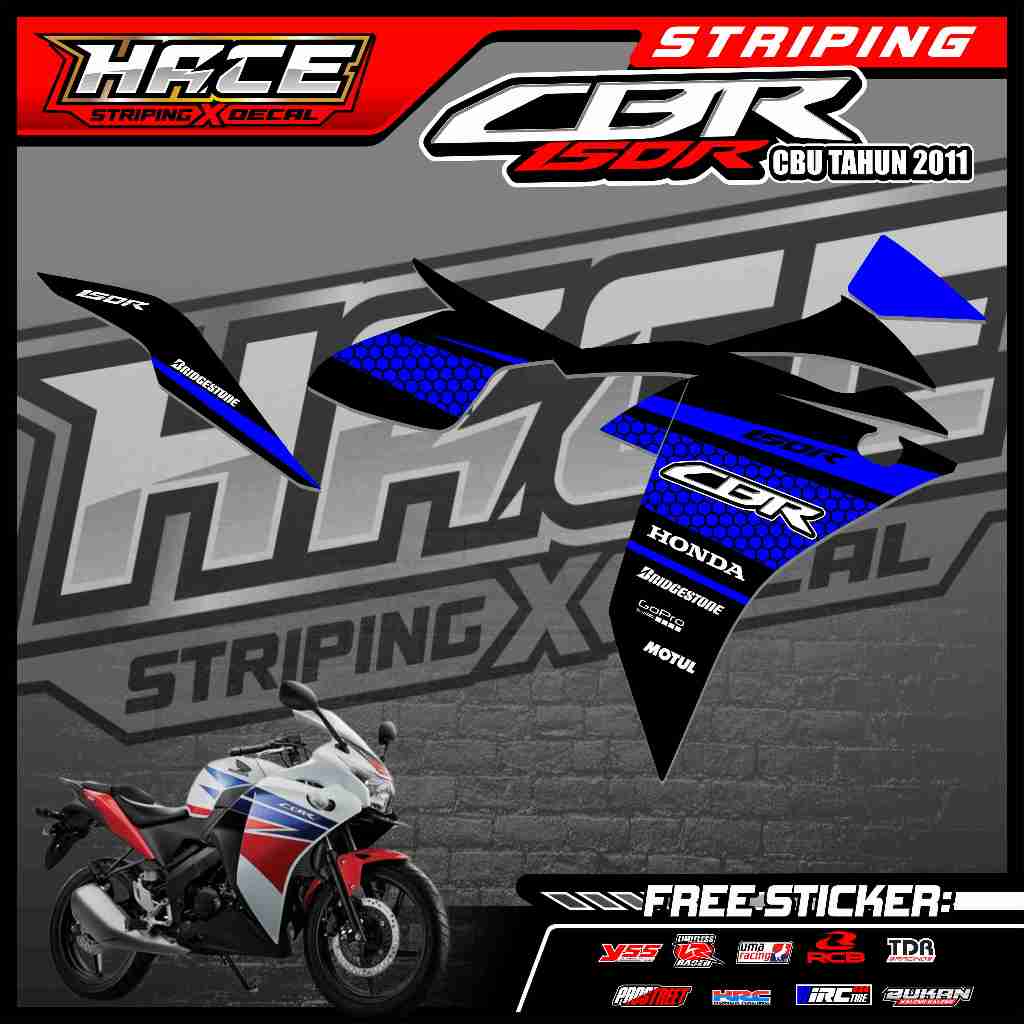15 STRIPING STICKER CBR 150 R CBU 2011 - STRIPING CBR 150 R CBU 2011 MOTIF SIMPLE