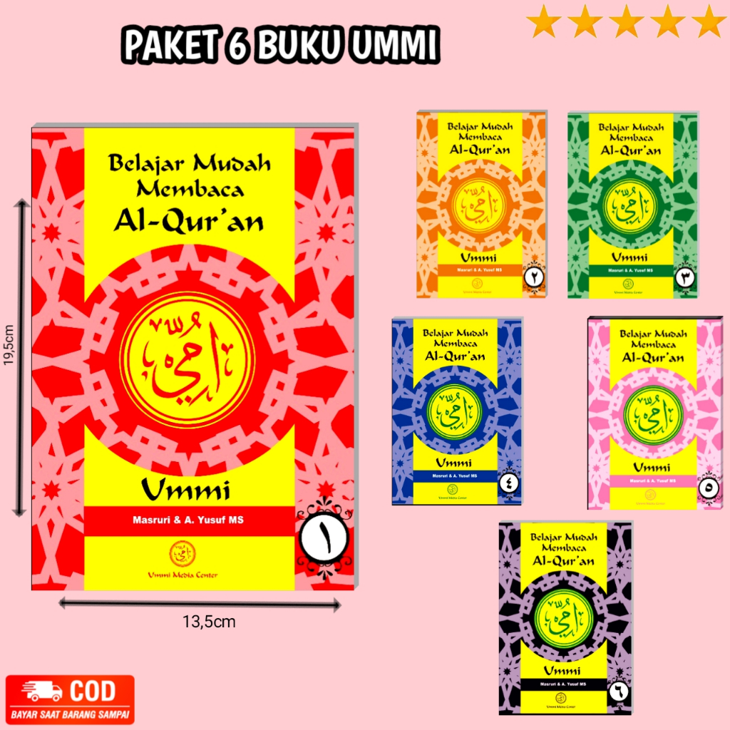 Paket 6 Buku Metode Ummi Lengkap - Jilid 1-6 Belajar Membaca Al-Qur'an / R F / S K