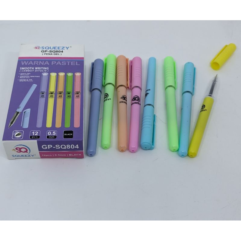 

HARGA GROSIR PULPEN GEL APEL SQUEEZY SQ804 ISI 12PCS WARNA PASTEL