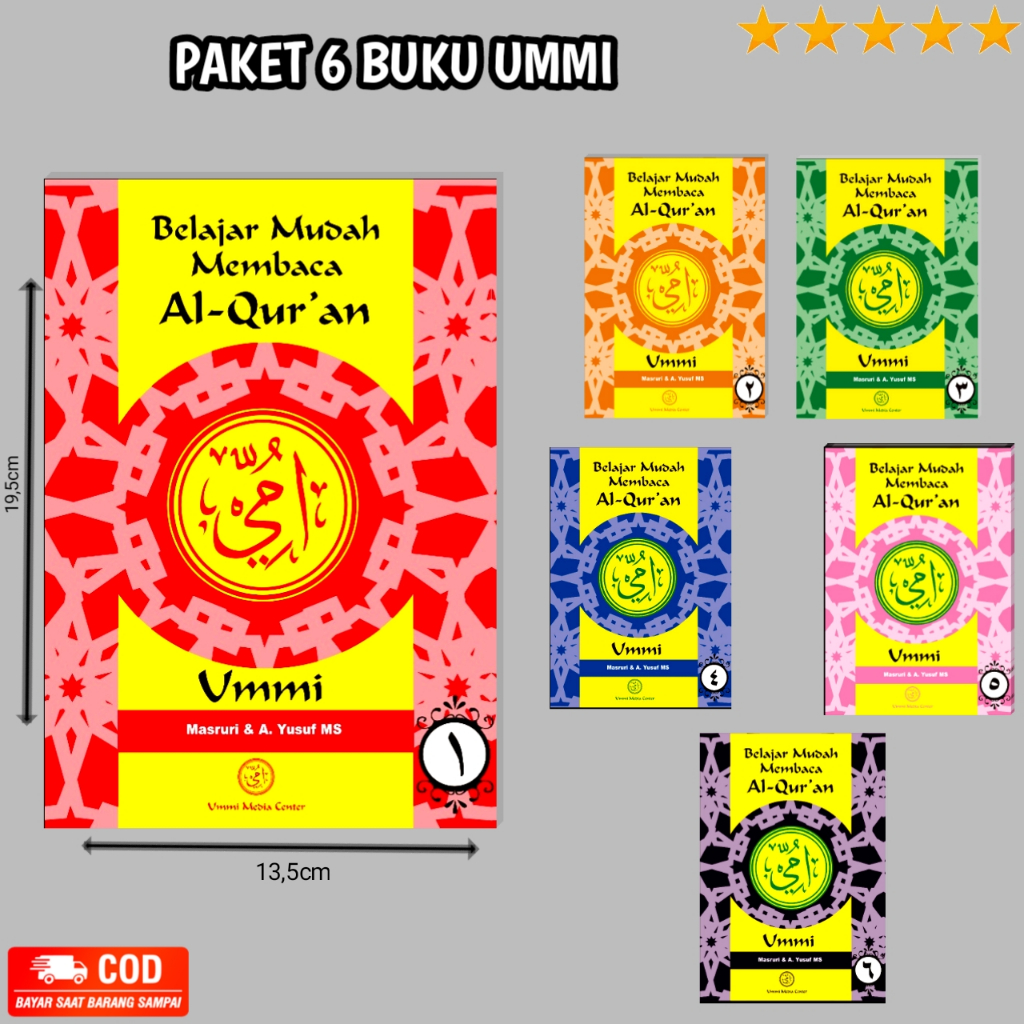 Paket 6 Buku Metode Ummi Lengkap - Jilid 1-6 Belajar Membaca Al-Qur'an / B C