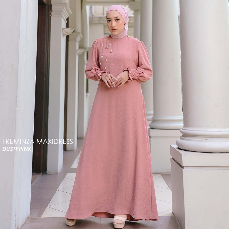 Mayoutfit Freminza Maxidress | Baju Lebaran Dress Gamis Payet Series Exclusive