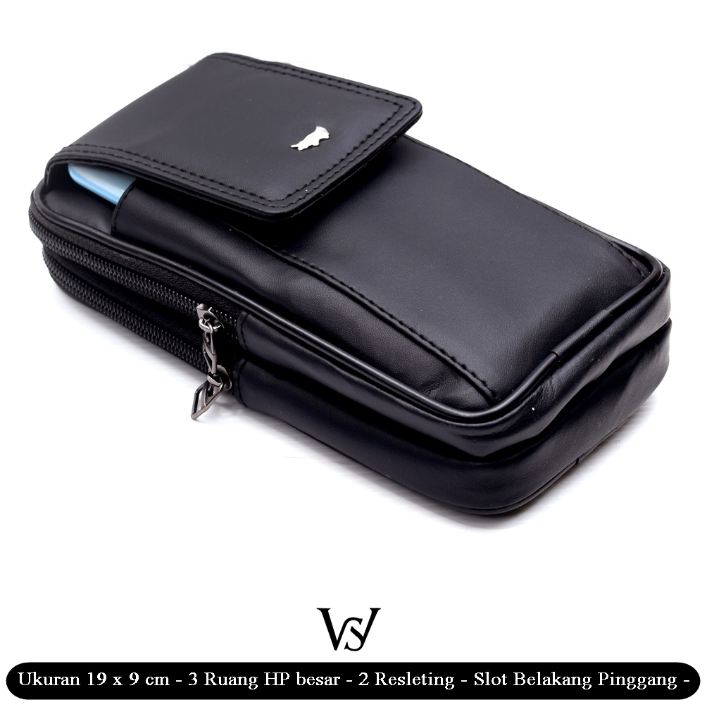Dompet 3 Ruang Kulit Oxland HP Pinggang Kombinasi