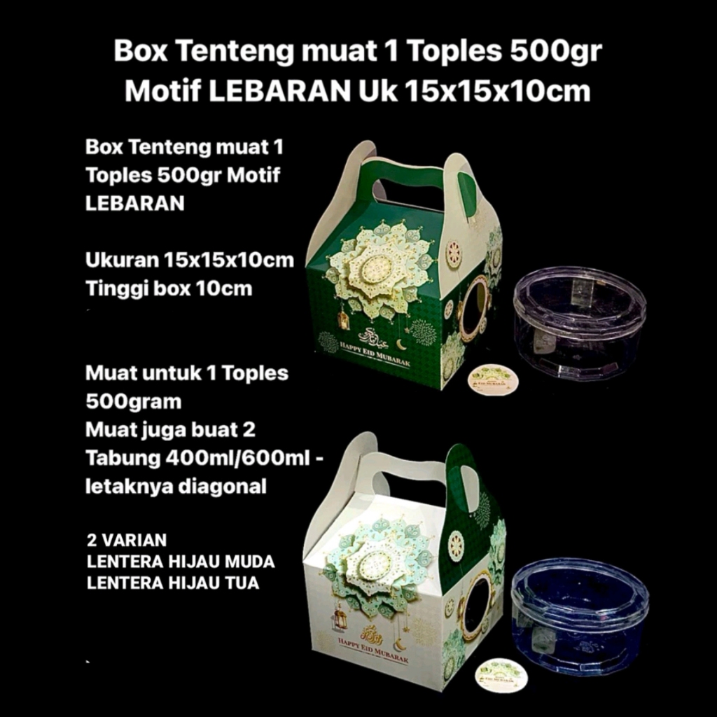 

Box Tenteng Kue Kering Muat 1 Toples 500gr - Hampers Lebaran Idul Fitri 15x15x10cm