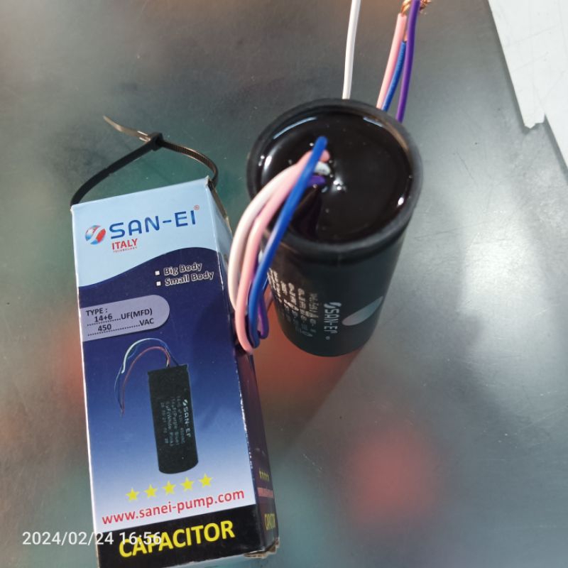 Capasitor Mesin Cuci CBB60 14 UF + 6 UF/250V