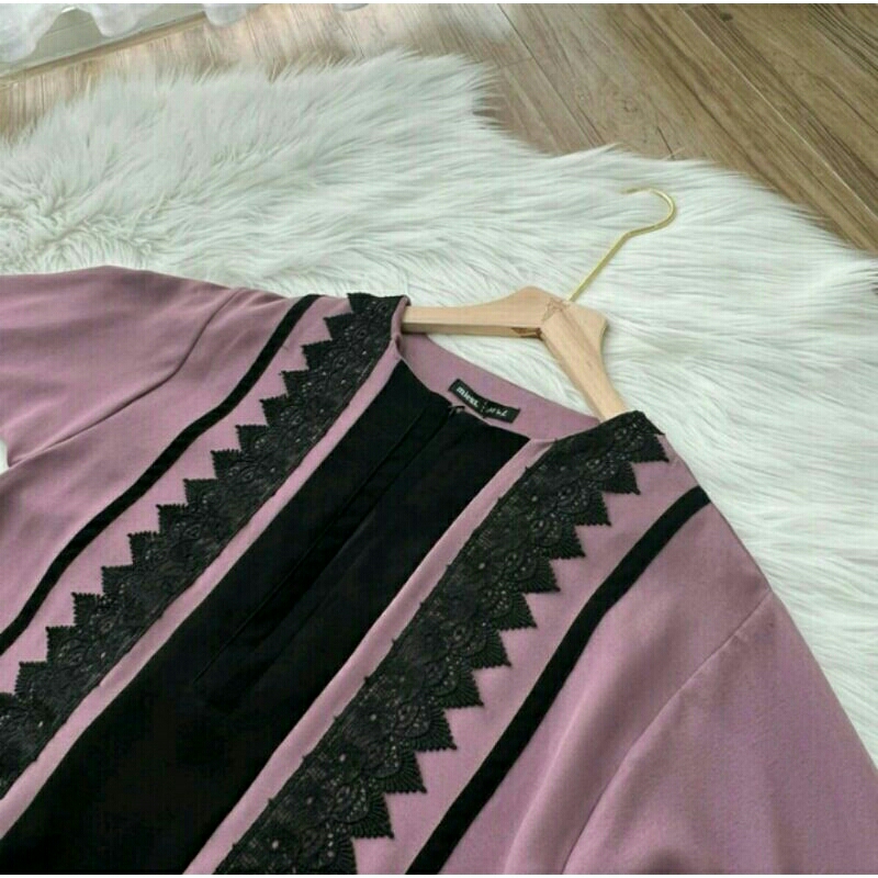 GAMIS ARABIAN RENDA SEMI ABAYA (ZIPPER TANGAN BUSUI)