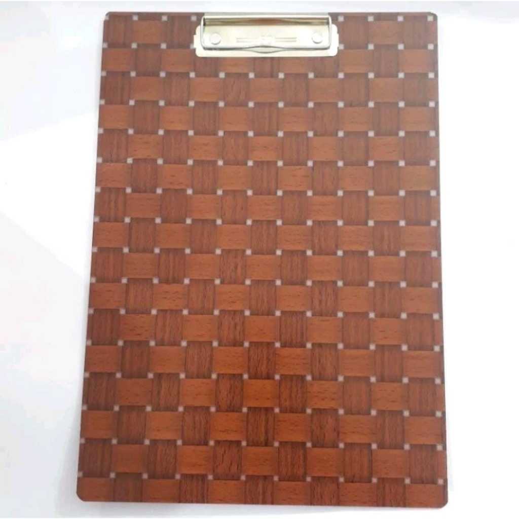 

Papan Ujian Plastik Transparant , Clipboard Kayu Motif Batik