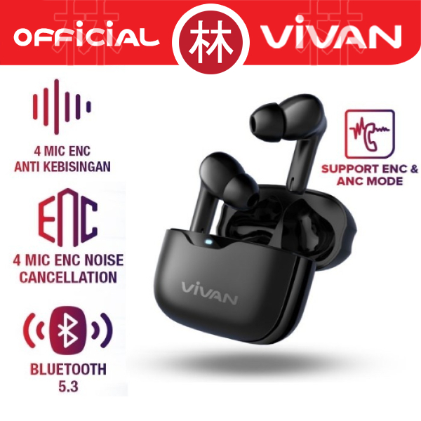 Vivan Liberty T660NC Earbuds ANC ENC TWS Earphone Bluetooth 5.3 New T600NC
