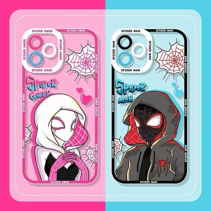 #NC04 Case Bening Protec Motip Spiderman Couple For OPPO/VIVO/REDMI/REALME/SAMSUNG/INFINIX/IPHONE