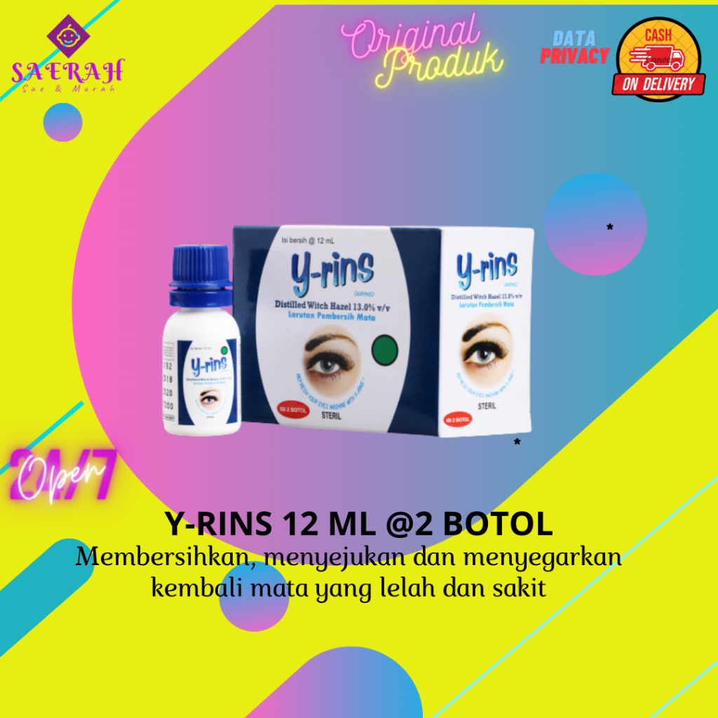 Y - Rins Cuci Mata 12ml (1 Dos Isi 2 Pcs) | Y-Rins | Cuci Mata