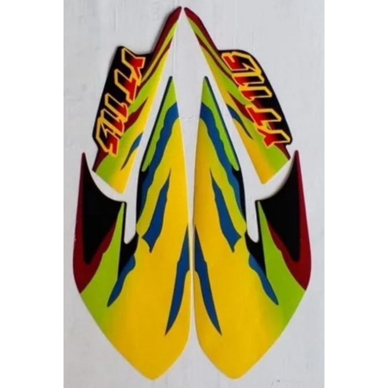 lis striping stiker only Tangki Yamaha Trail YT115 /YT 115 Orange/Hijau