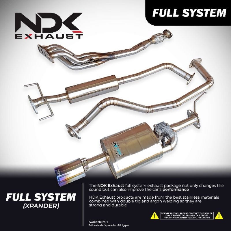 NDK KNALPOT FULLSYSTEM MITSUBISHI XPANDER KNALPOT FULSET RACING DAN FULSET VALVETRONIC KNALPOT 2 SUA
