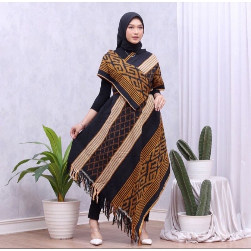 Dress tenun shafia model hijab