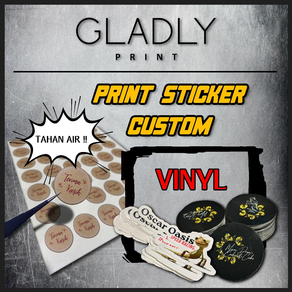 CETAK STICKER VINYL / PRINT & CUT STICKER VINYL CUSTOM