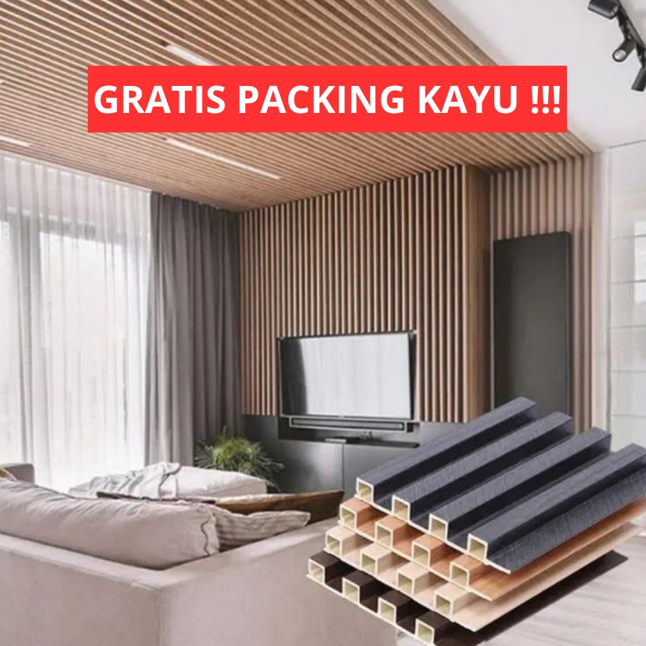 Kualitas Dijamin WPC Wood Wall Panel PVC Dekorasi Dinding Wallpanel WoodPanel Pengganti Stiker Hiasa