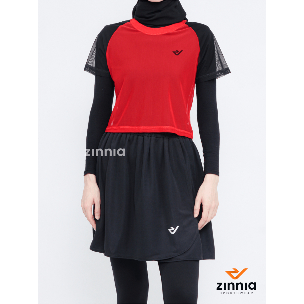 ZINNIA Baju Poundfit Wanita Hijab Bahan Tille Outer Crop Lembut