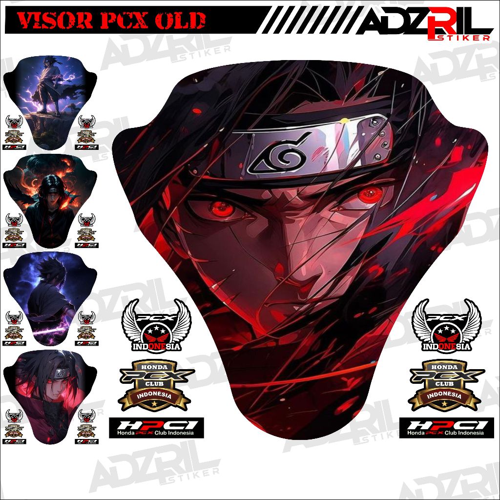 Stiker visor Winshield HONDA PCX 150 OLD GAMBAR SASUKE KEREN (021) / stiker  Winshield  gambar  NARU