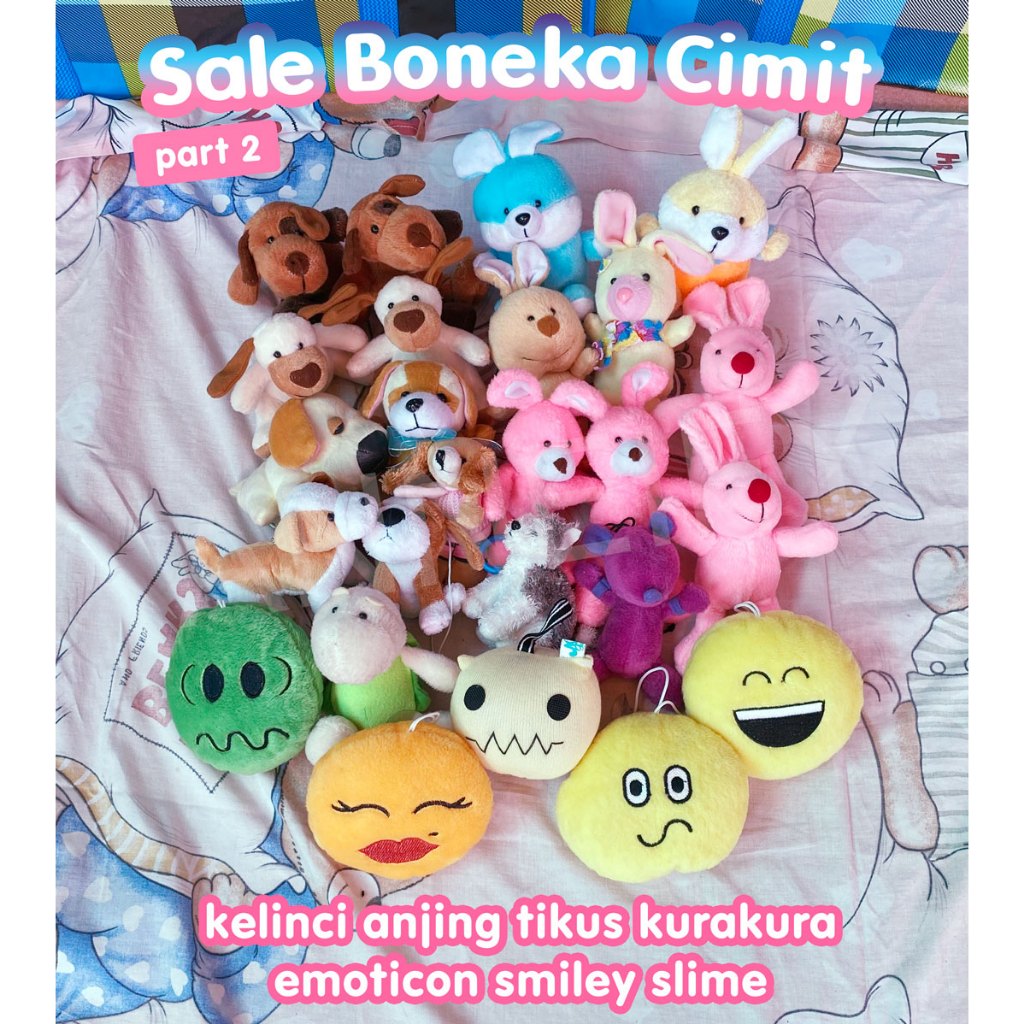 Boneka Kecil Binatang Kelinci Rabbit Bunny Dog Anjing Tikus Kura Turtle Emoticon Smiley Slime Coklat