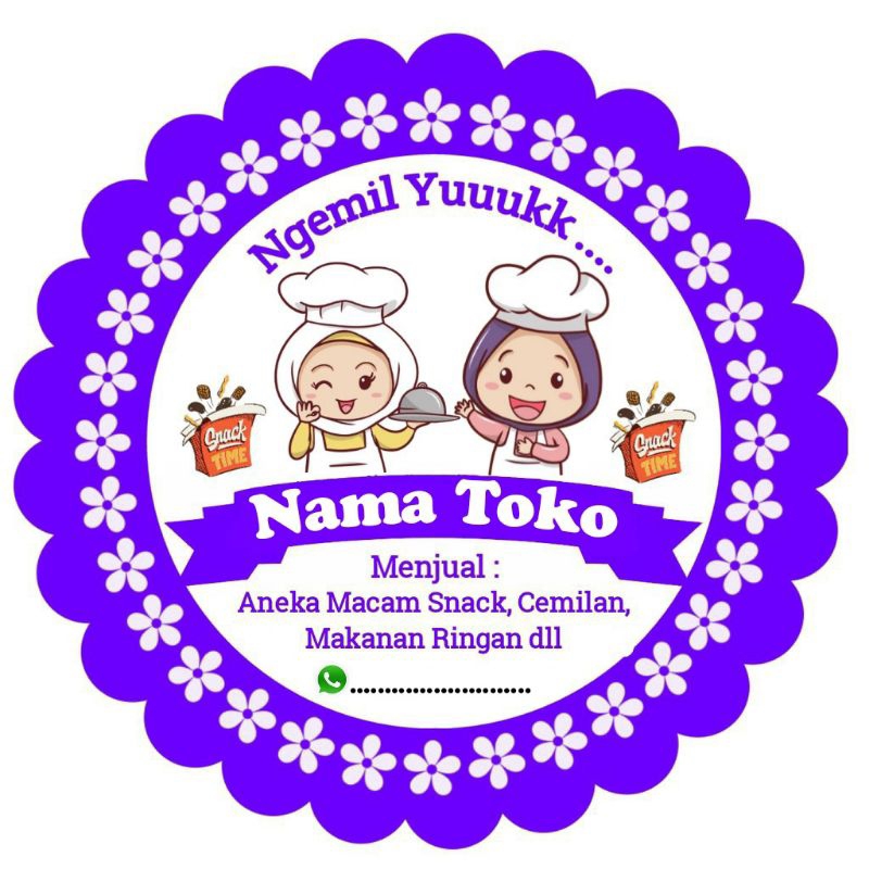 

STIKER PRODUK KEMASAN CEMILAN / SNACK / MASAKAN MOTIF 2 CHEF