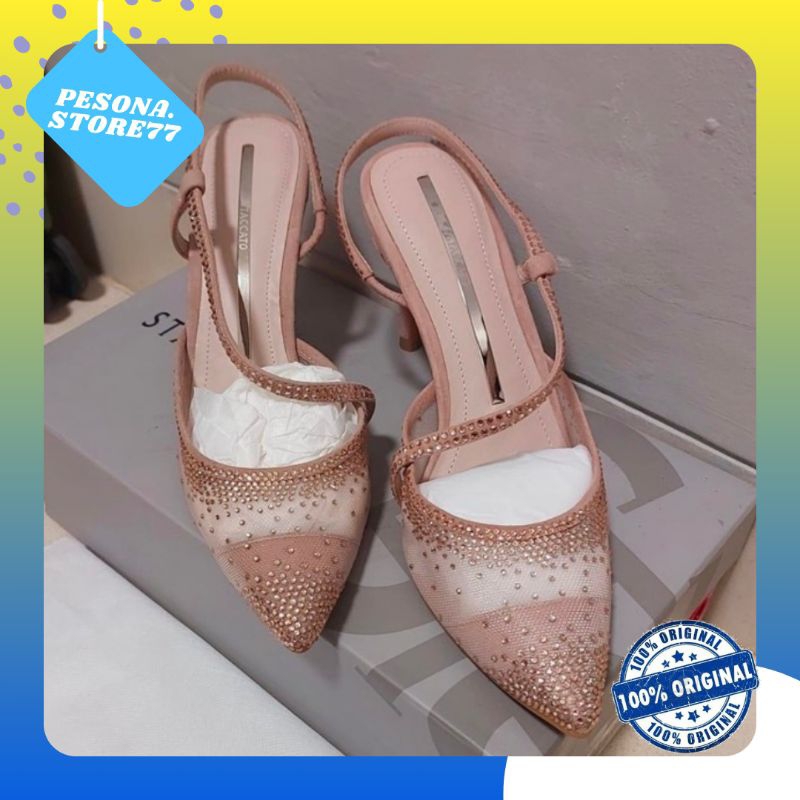 Sepatu Heels staccato 39 40 preloved wedding shoes rose pink second like new