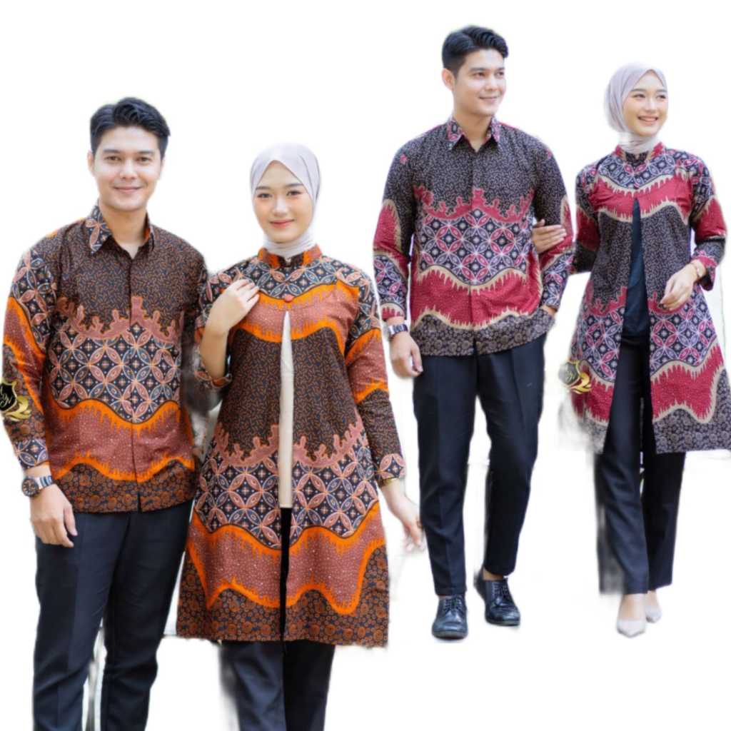 baju atasan couple pasangan lebaran kekinian Atasan Baju Kemeja Tunik set Batik couple pasangan wani