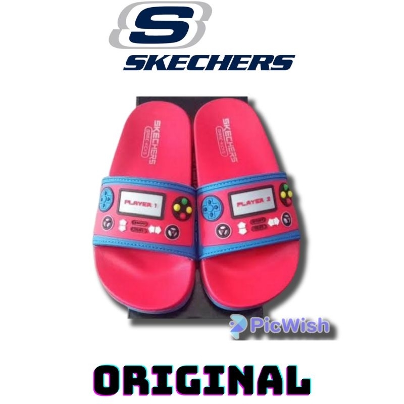 Sandal Skechers Game Kicks Red Kids ( 402263l/BLRD ) Original