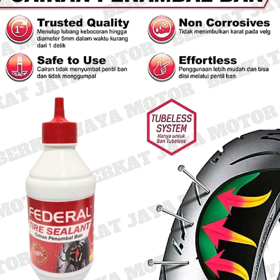 Terjangkau SIAP KIRIM CAIRAN TAMBAL BAN TUBELESS TUBLES TIRE SEALANT ANTI BOCOR 35ML FEDERAL HQ FED 