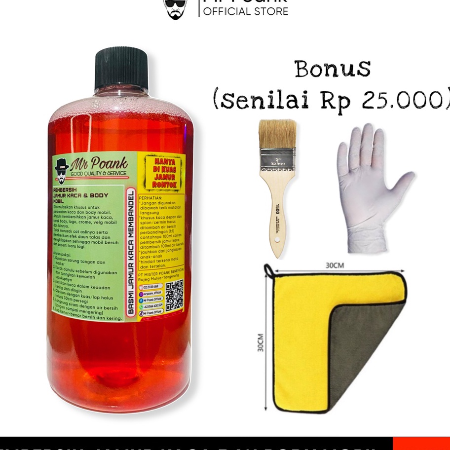 Wow Mr Poank Cairan Pembersih Jamur Kaca Dan Body Mobil Terbaik Paling Ampuh Garansi Efek Daun Talas