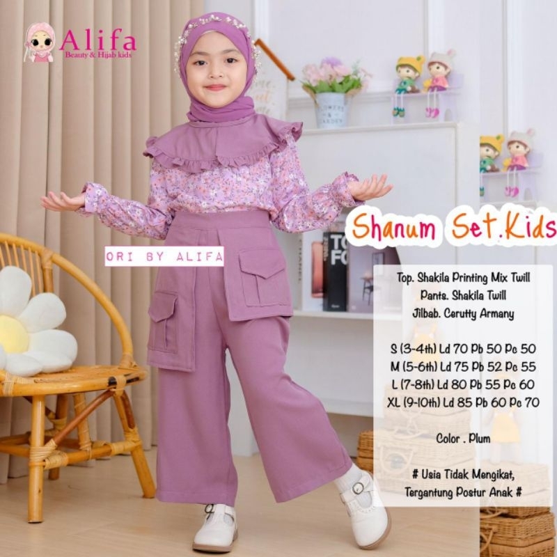 Shanum set kids by Alifa free hijab