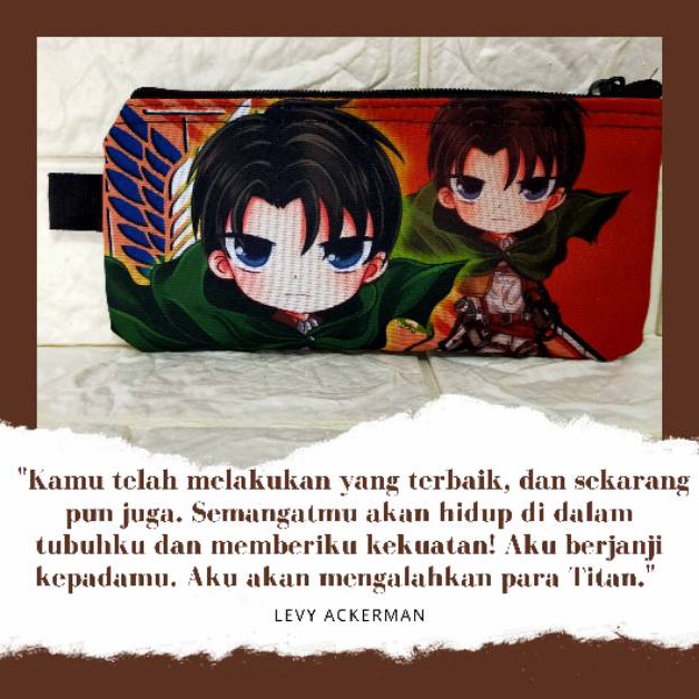 

Baru Pencil case attack on Titan Shingeki no Kyojin eren mikasa levy YPV