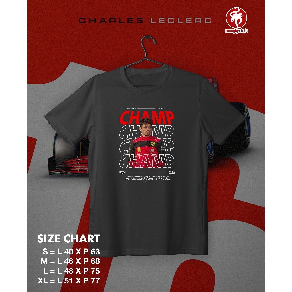 BAJU KAOS FORMULA 1 F1 SCUDERIA FERRARI CHARLES LECLERC DESIGN