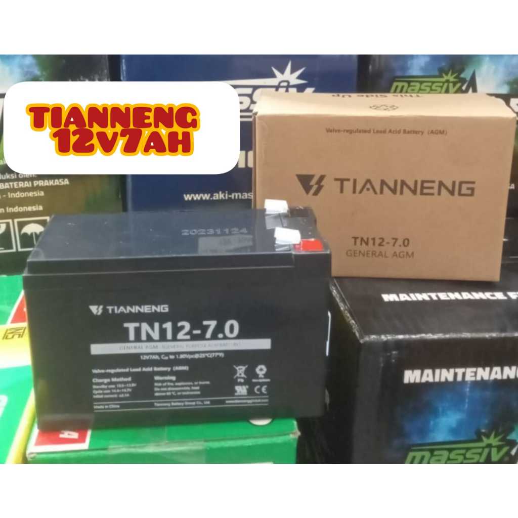 aki kering Tianneng 12v7ah TN12-7.0 original aki mobil mobilan anak