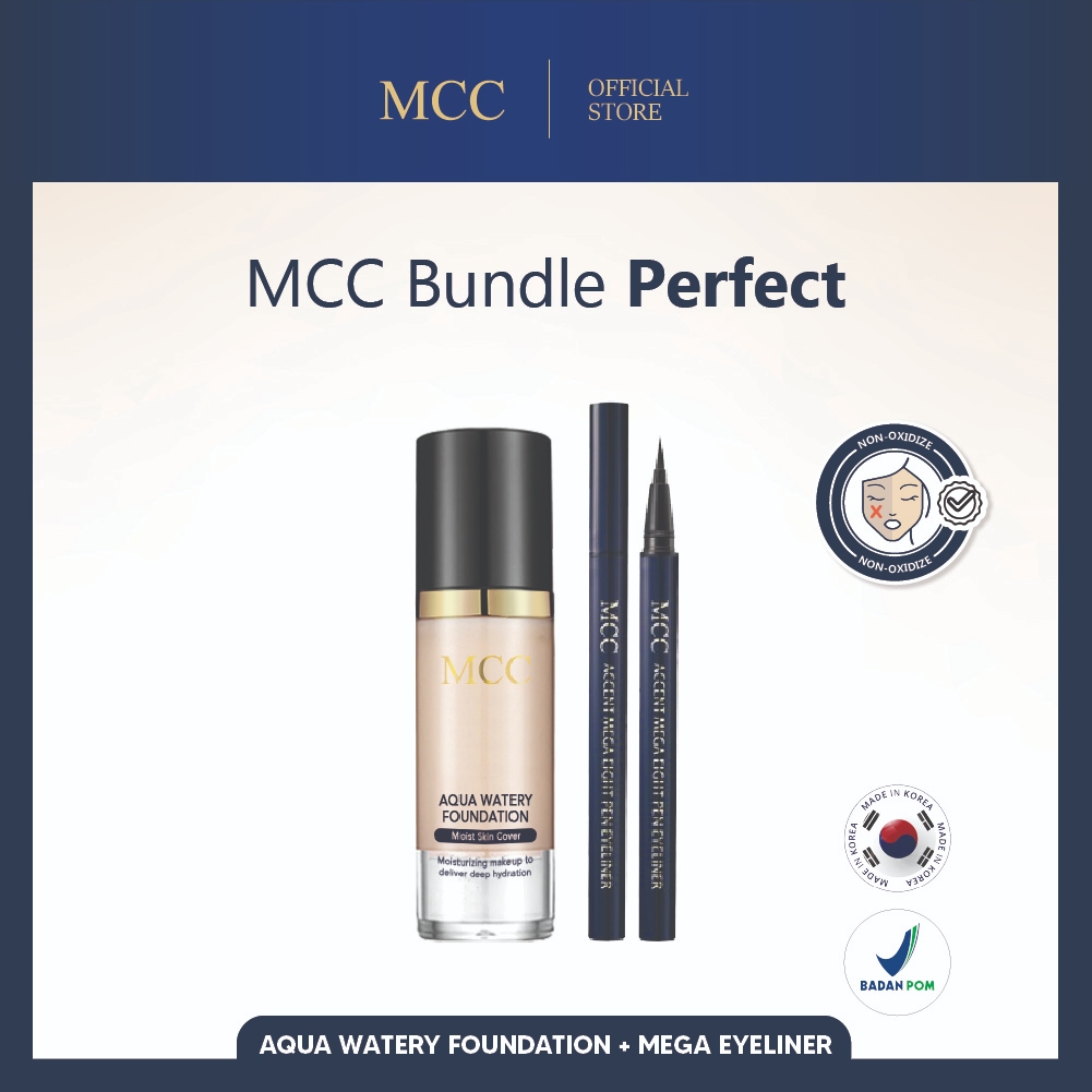 MCC Bundle Perfect Foundation - Aqua watery Foundation + Mega Pen eyeliner