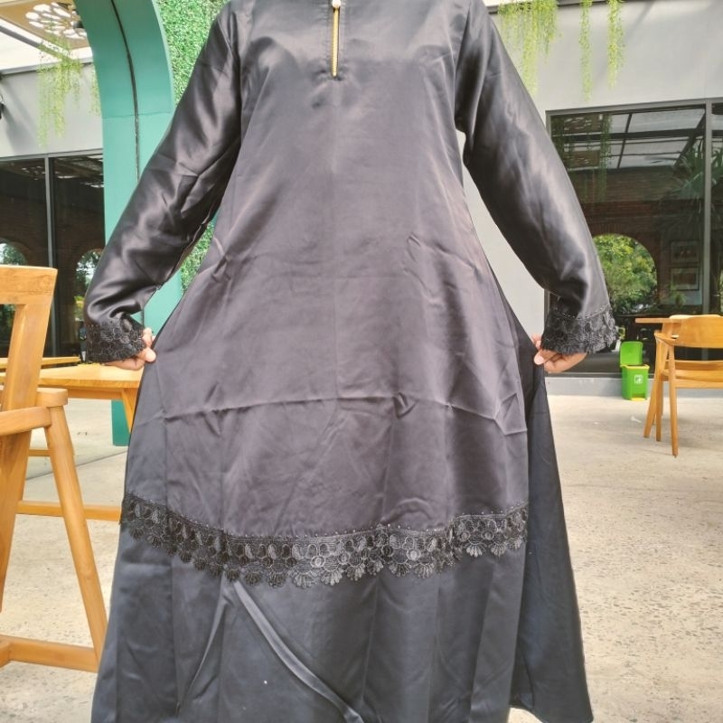 Gamis Abaya hitam polos Maxmara