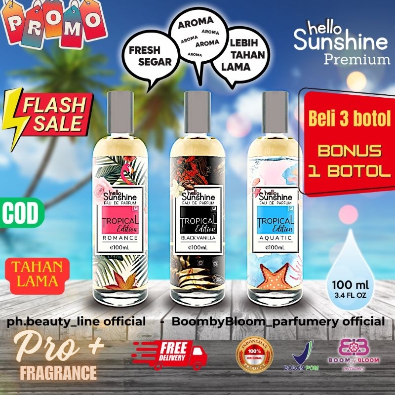 Beli 6 botol + Bonus Emas > Parfum EDP Hello Sunshine 100ml BPOM TERMURAH / BEST SELLER
