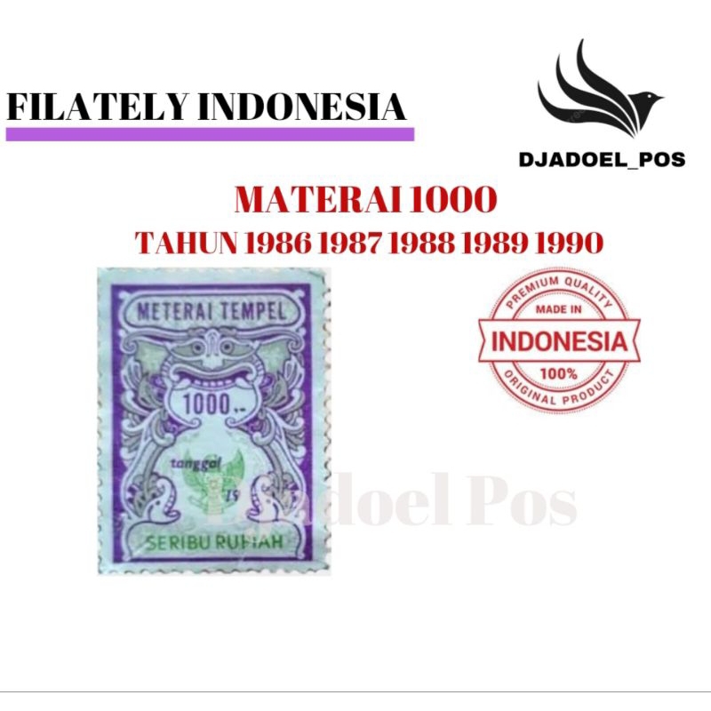 MATERAI 1000 TAHUN 1986 1987 1988 1989