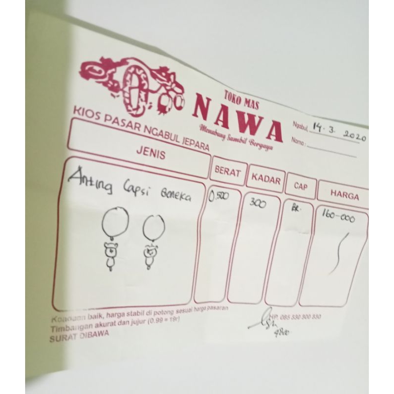 anting anak emas asli kadar 300