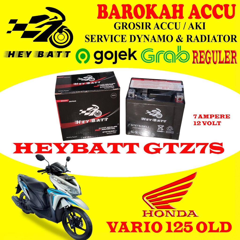 AKI MOTOR HONDA VARIO 125 OLD HEYBATT GTZ7S, 7 AH