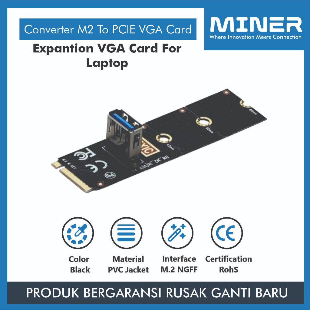MINER Converter M2 NGFF Key M to PCIE Riser Extension VGA Card for PC Laptop