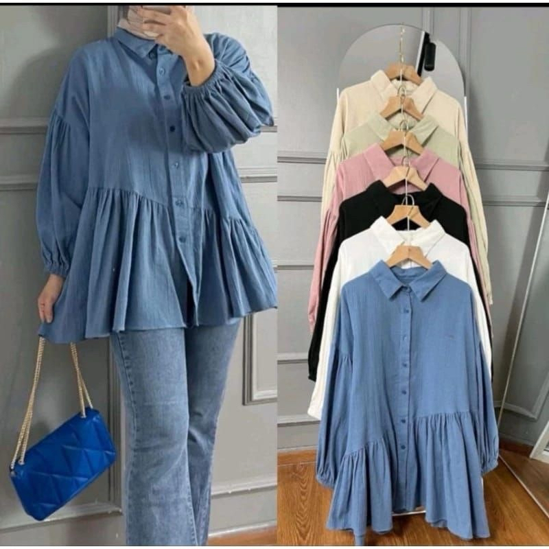 KEMEJA MAUDY CRINKLE AIRFLOW / BLOUSE MAUDY CRINKLE