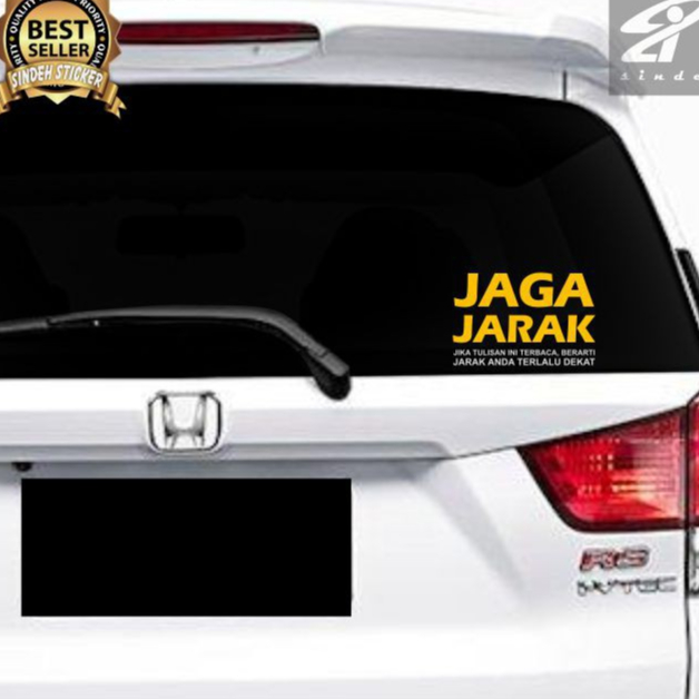 Cutting Sticker Mobil Jaga Jarak Stiker Kaca Mobil Reminder Stiker mobil variasi keren